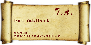 Turi Adalbert névjegykártya